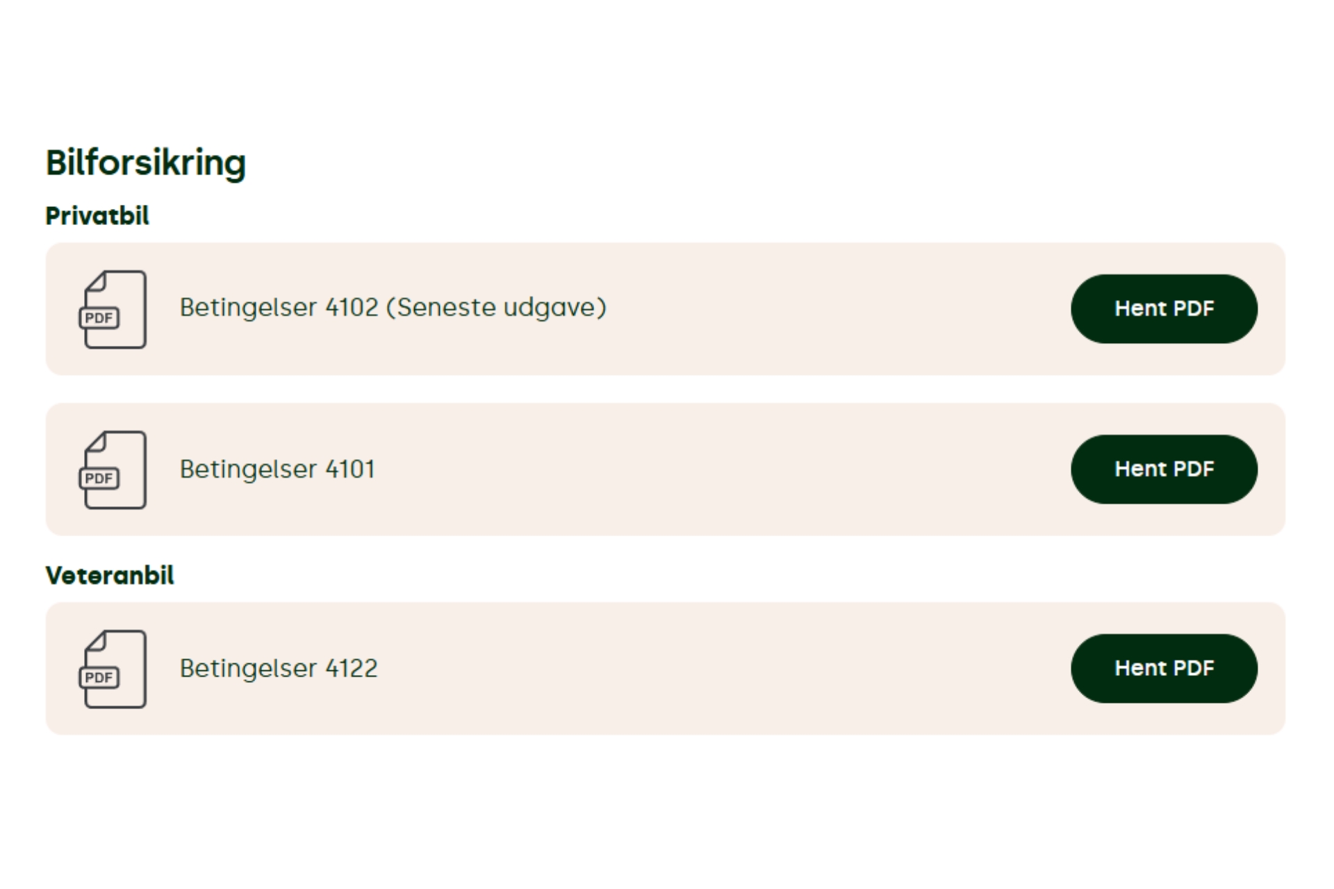 Min side - Betingelser